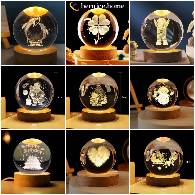 Quả Cầu Pha Lê  Vũ Trụ Phát SángQuả Cầu Thủy Tinh  Trang trí phòng ngủ Night Light Quà tặng sinh nhật cho phụ nữ