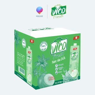  Thùng 12 Hộp 1000mL Nước Dừa Xiêm Xanh  Dừa Dứa Non  Dừa Xiêm Nature VICO FRESH - YOOSOO MALL 