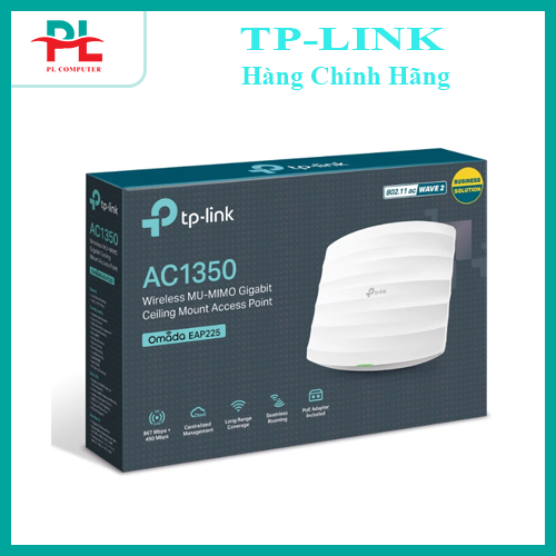 Bộ phát WiFi TP-Link EAP225 | Access Point Wi-Fi Gắn Trần Gigabit AC1350 MU-MIMO - Hàng chính hãng