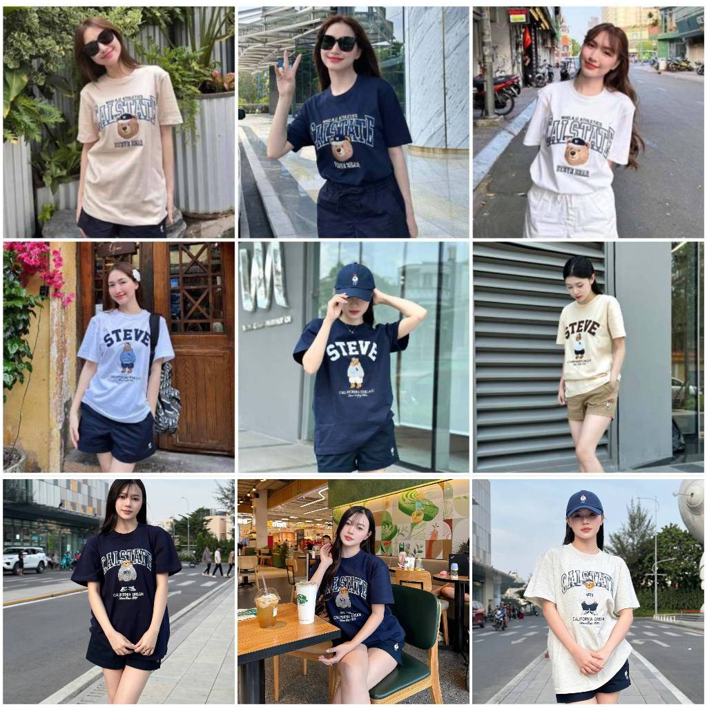 (HÀNG XUẤT XỊN) Áo thun WHO.A.U GẤU CAL.STATE NEW  Size S M L full tag-code