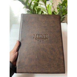 Bìa da menu loại còng khổ A4 tiện dụng cho nhà hàng, quán cà phể, cửa hàng, doanh nghiệp.
