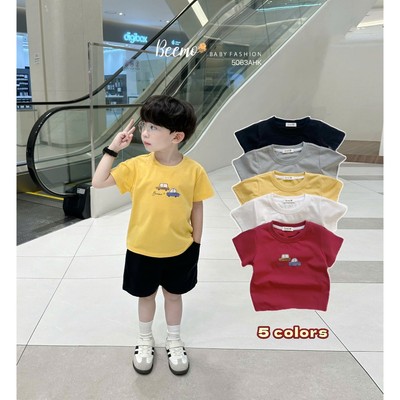Áo phông cộc tay Beemo in hình ô tô cute vải cotton 4C mềm mại mặc mùa hè cho bé 9-24kg 5063AHK