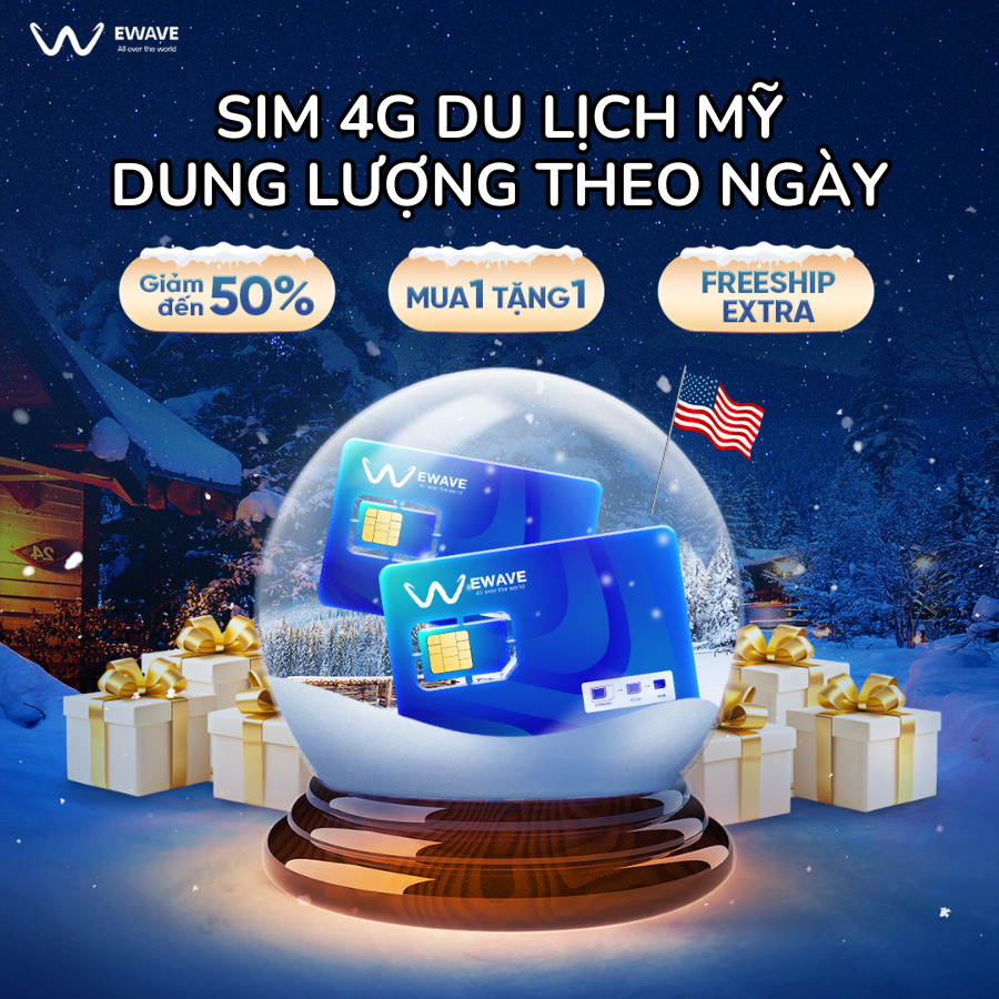 Sim Du Lịch 4G Mỹ tốc độ cao - Dung lượng dài ngày 15 ngày, 20 ngày, 25 ngày, 30 ngày - Nhà mạng T-M