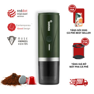   TẶNG GIÁ ĐỠ+Cà Phê  Máy Pha Cà Phê Mini SORISO Quick Shot QS Viên Nén & Giỏ Lọc 15G 