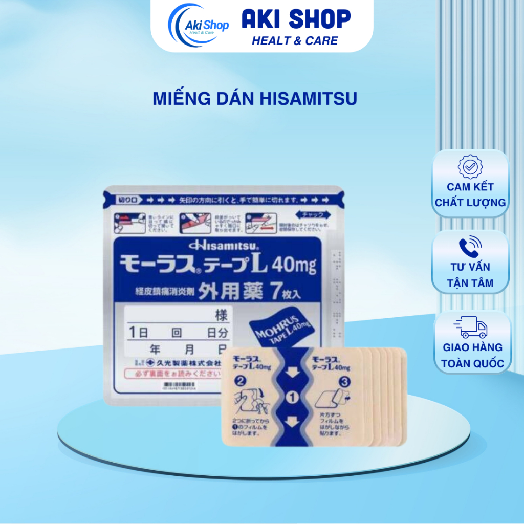 Miếng Dán Hisamitsu Giảm Đau Thần Tốc Túi 7 Miếng - Nhật Bản