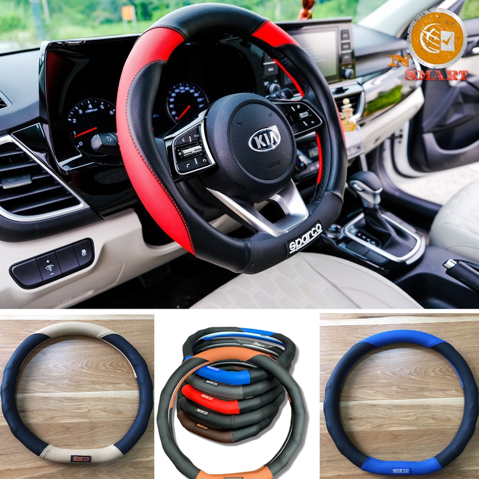 Bọc Vô Lăng D Cut Sparco Elantra, Kia, Seltol, Suzuki XL7, VF e34, VF5, 8, 9 – Ốp Vô Lăng Da Cao Cấp
