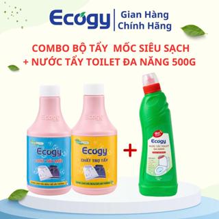   ECOGY ; COMBO BỘ TẨY MỐC SIÊU SẠCH 600g 2 CHAI+ 1 CHAI NƯỚC TẨY TOILET  500g; Hỗ trợsạch mốc 