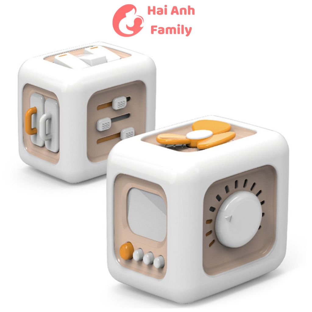 Khối rubik bận rộn, 6 mặt là 6 trò chơi cho bé phát triển vận động, phát triển đa giác quan