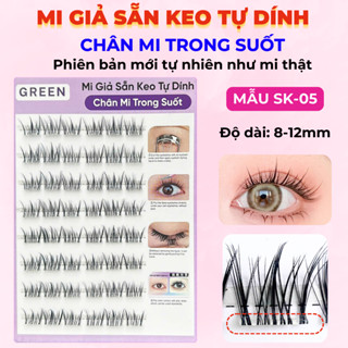  Mi Giả Có Sẵn Keo Tự Dính Chân Mi Trong Suốt Không Dùng Keo Tái Sử Dụng Nhiều Lần GREEN Thuỷ Mi 