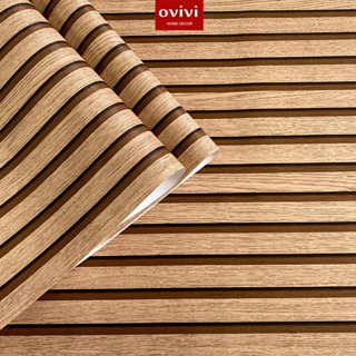 Giấy dán tường giả gỗ 3D, giả nan gỗ có keo sẵn dán phòng khách phòng ngủ nhà hàng, không thấm nước