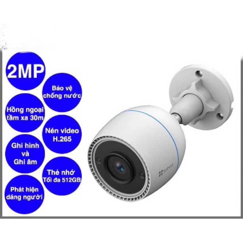 Camera IP Wifi ngoài trời EZVIZ H3C 1080P Full Color Hàng Chính Hãng(BẢO HÀNH 12THÁNG)