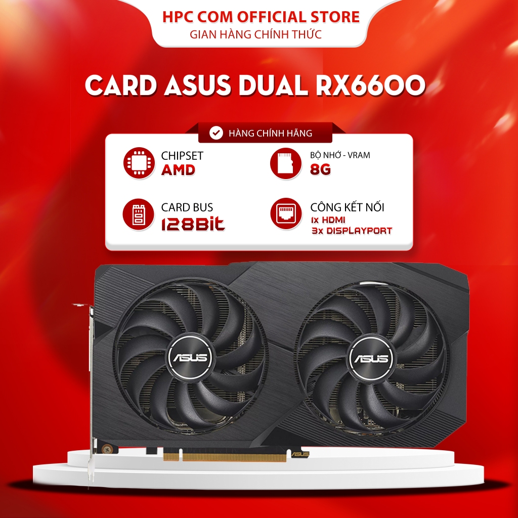 Card màn hình Asus Dual RX6600 - 8G - Hàng chính hãng