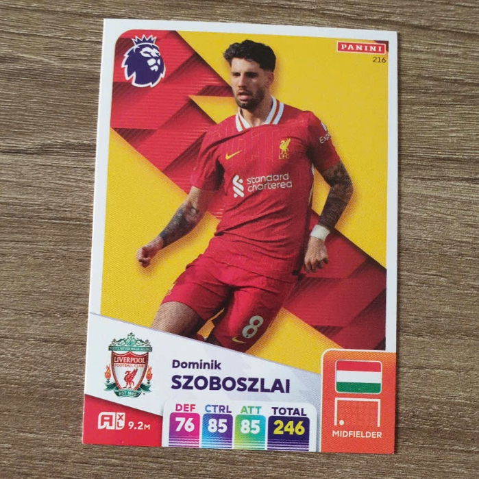 Thẻ cầu thủ Dominik Szoboszlai #216 Liverpool Panini Adrenalyn XL 2024/25