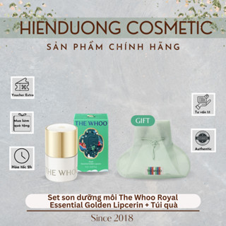 Set Noel Son Dưỡng Môi The Whoo Royal Essential Golden Lipcerin 15ml (Son + Túi)