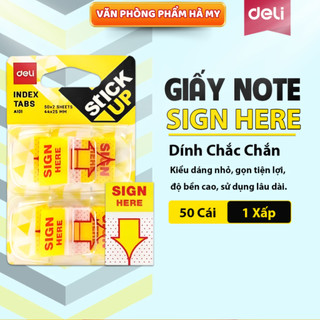  Giấy Note Đánh Dấu Trang Deli A101 Giấy Nhớ Sign Here Nhựa Plastic 