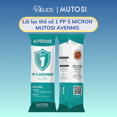 Lõi lọc thô số 1 Mutosi loại bỏ cặn bẩn có kích thước lớn hơn 5 micron- PP 5 Sediment Filter AVENNIS MUTOSI