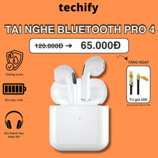 Tai Nghe Bluetooth TECHIFY Pro.4 TWS Tai Nghe Không Dây Hi-Fi Chống Ồn Có Micro Đàm Thoại Âm Thanh Hay Ấm TECHIFY