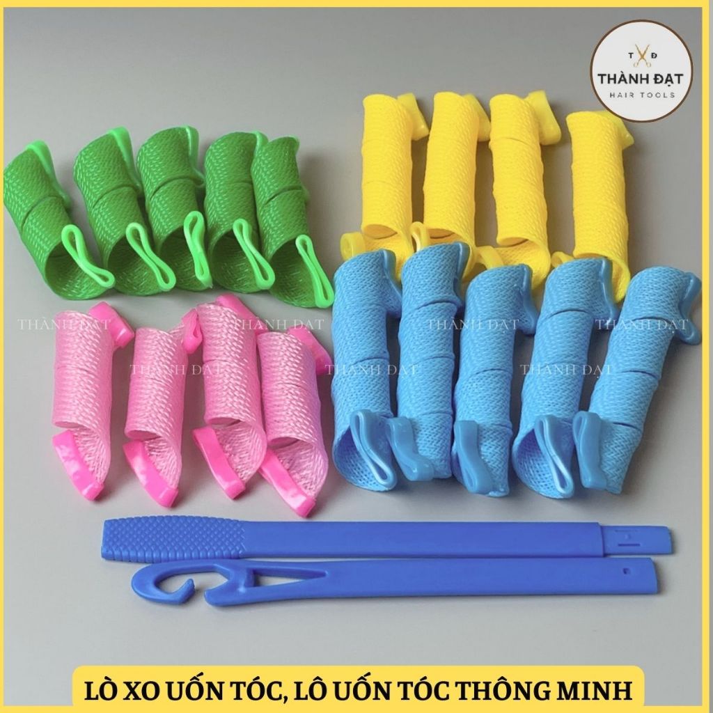  Set 18 lò xo uốn tóc kèm que lô uốn tóc thông minh uốn tóc nam sóng S 