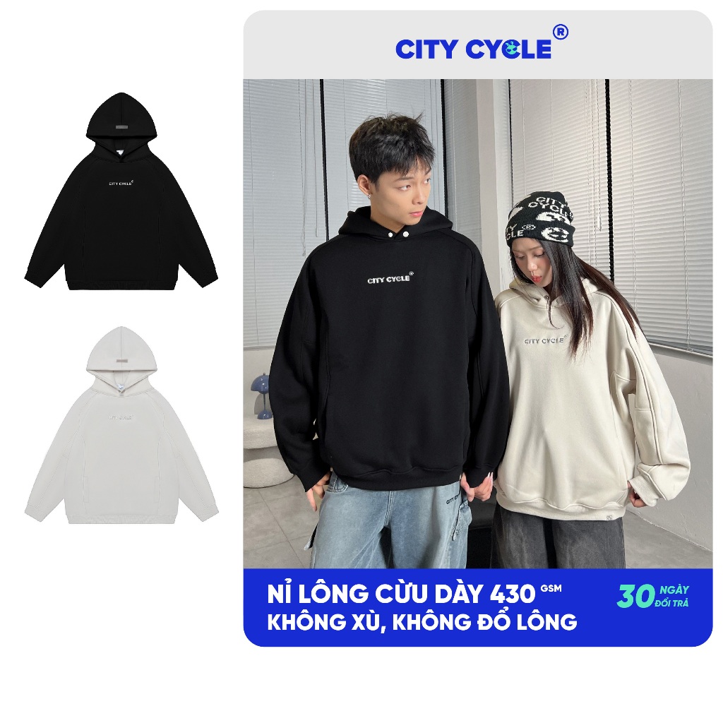 Áo hoodie nam nữ dày nỉ mùa thu đông Local Brand Chính Hãng City Cycle áo Hoodie Hover