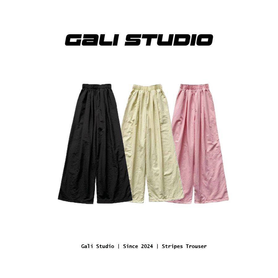 [ Deal Xả Kho ] Quần Ống Rộng Nữ Vải Gió Nhăn Mát Loại Mát, Cạp Cao Lên From Xinh Gali Studio