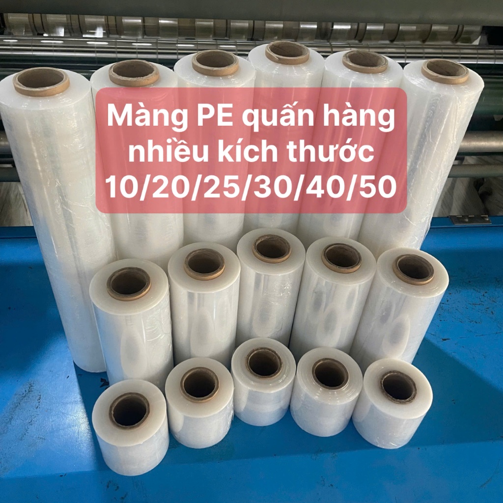 Màng PE 50cm 3kg lõi mỏng 300gram dùng để quấn hàng