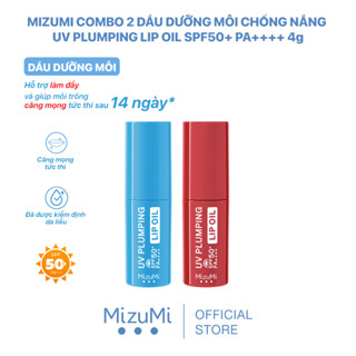 MizuMi Combo 2 Dầu dưỡng môi chống nắng UV Plumping Lip Oil SPF50+ PA++++ 4g