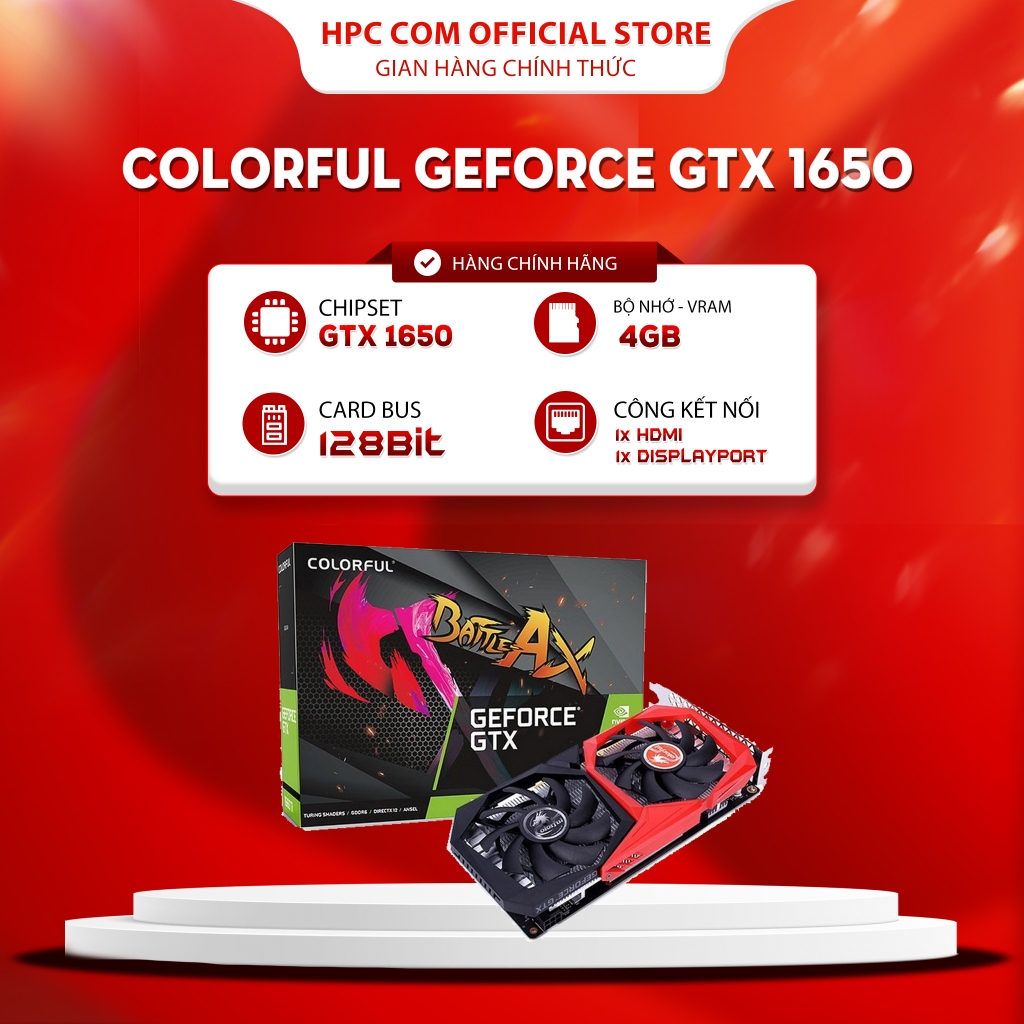 Card màn hình Colorful GeForce GTX 1650 EX 4GD6-V 4GB GDDR6 - Hàng chính hãng