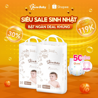 Gói 50 Miếng Bỉm Tã Quần Cho Bé Đa Kích Cỡ XL (9kg - 11kg) Siêu Mỏng Thấm Hút Thoáng Khí