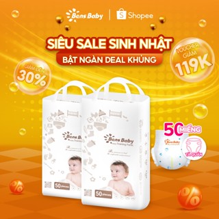 Combo 2 Gói 100 Miếng Bỉm Tã Quần Cho Bé Mềm Mại, Siêu Thấm Hút, Siêu Mỏng, Thoáng Khí Em Bé