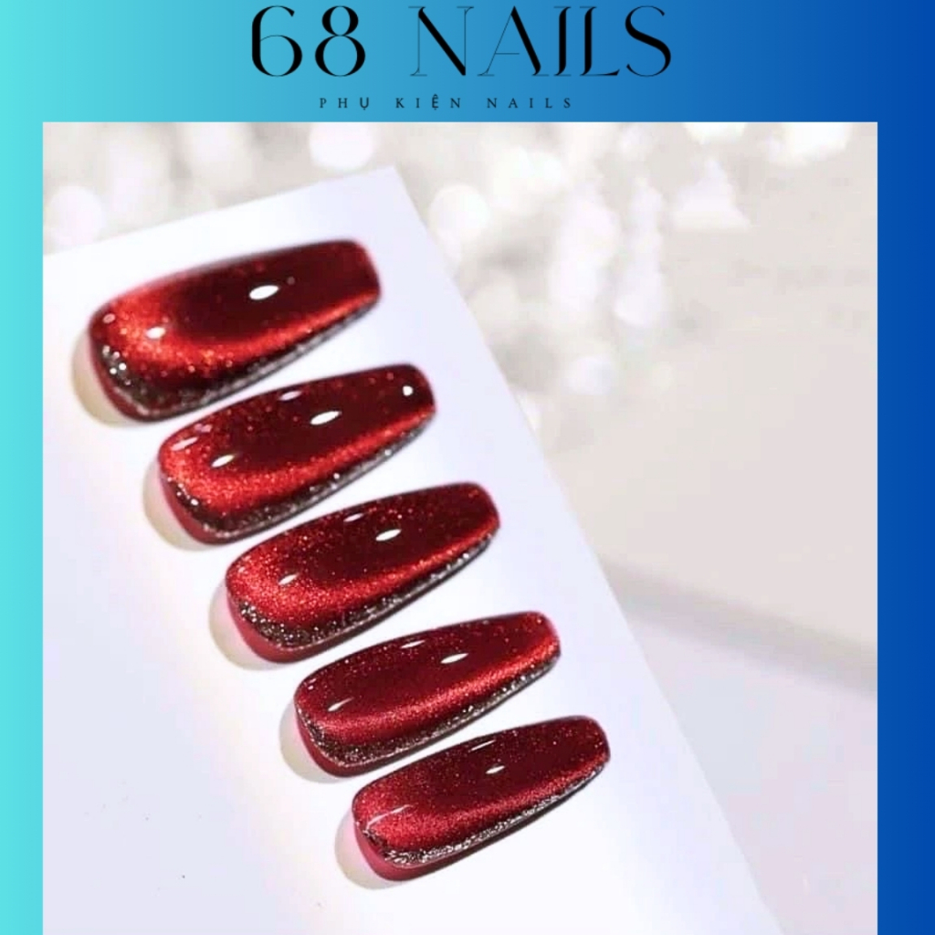Sơn Mắt Mèo Kim Cương Đỏ , Mắt Mèo Đỏ 9D [Bàu Cá Nail]
