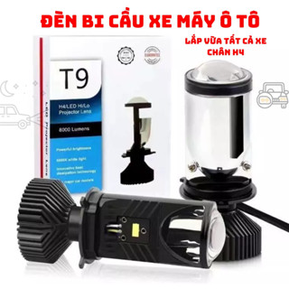 Pha Đèn led bi cầu mini T9 bản cao cấp 2024 chân h4 có ốc chỉnh