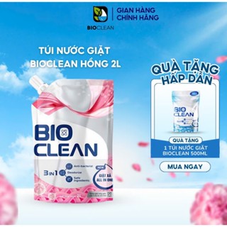  Nước Giặt Xả BIO CLEAN nước giặt đa năng diên vĩ hồng hương thơm lâu 4-5 ngày an toàn cho da Dung Tích 2 Lít 