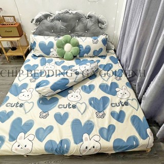 Bộ Ga Và Vỏ Gối Cotton Poly 4 Món (1 Ga + 2 Vỏ Gối Nằm +  1 Vỏ Gối Ôm)