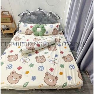 Bộ Ga Và Vỏ Gối Cotton Poly 4 Món (1 Ga + 2 Vỏ Gối Nằm +  1 Vỏ Gối Ôm)
