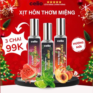 Xịt Thơm Miệng Love Spray Kissing Spray CELIO Hương Juicy Kiss vị Đào, Bạc Hà, cafe bùng nổ nụ hôn