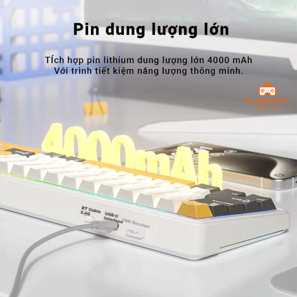 Bàn phím cơ không dây Aula F65 - Hỗ trợ hotswap - 3 mode kết nối - LED RGB mạch xuôi | BigBuy360 - bigbuy360.vn