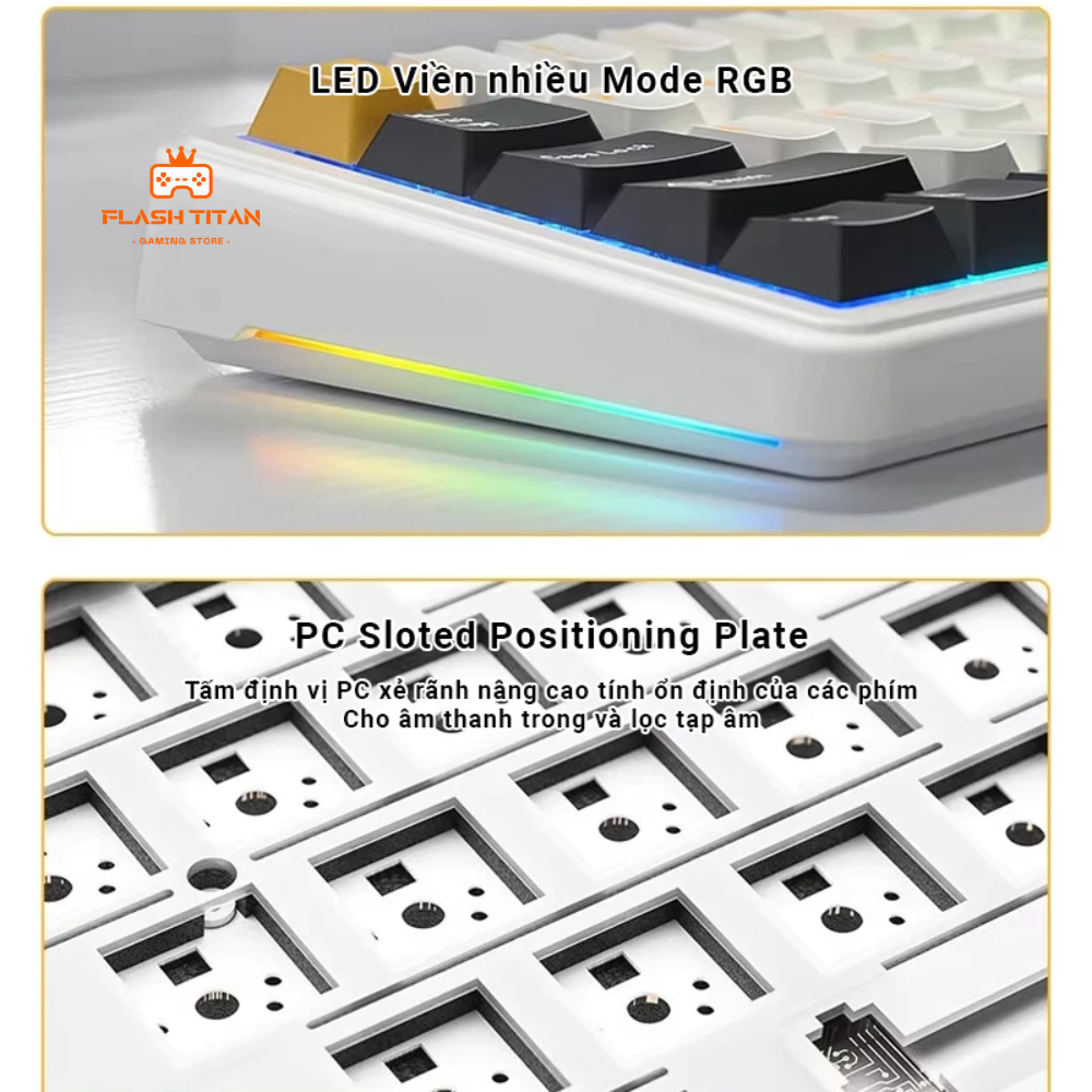 Bàn phím cơ không dây Aula F65 - Hỗ trợ hotswap - 3 mode kết nối - LED RGB mạch xuôi | BigBuy360 - bigbuy360.vn