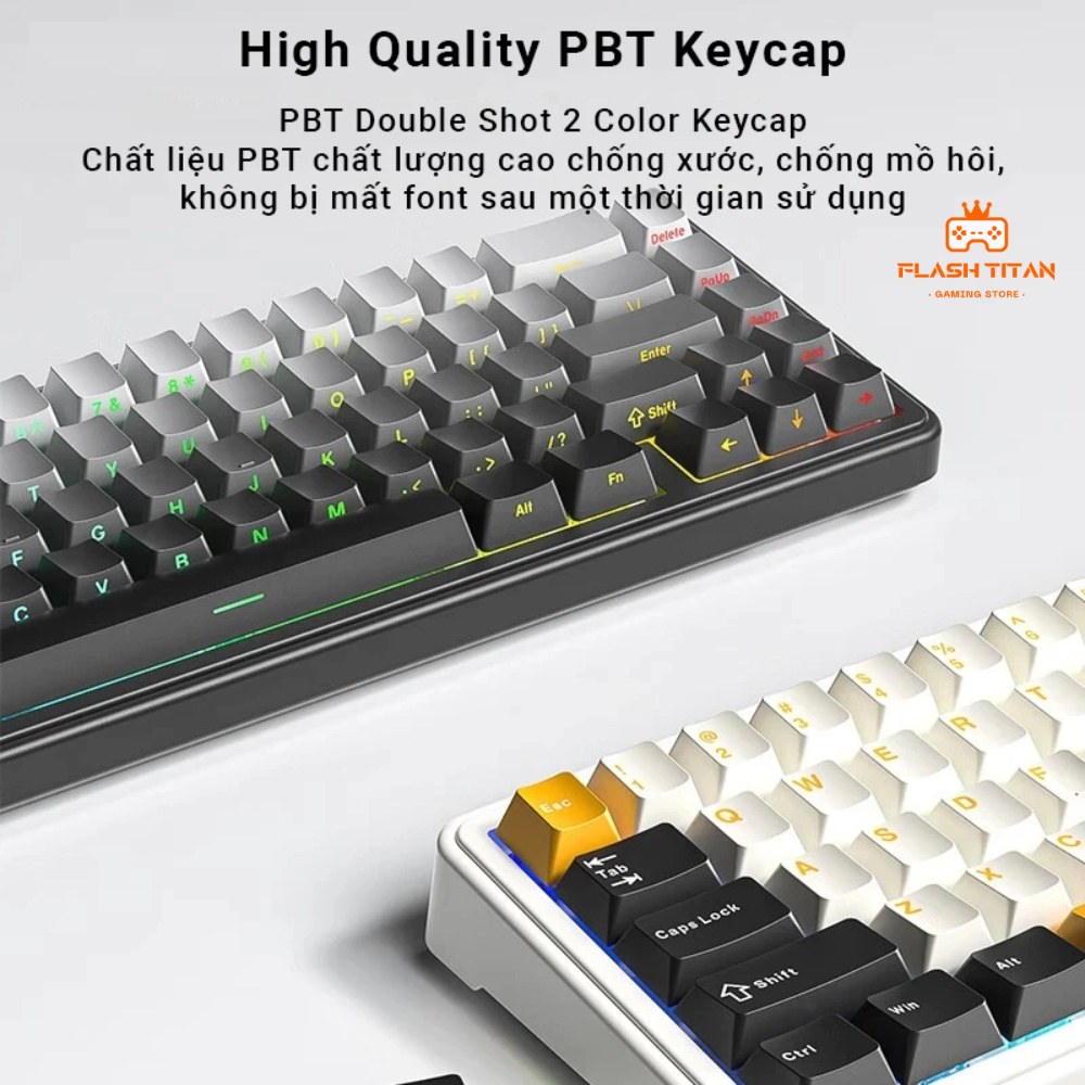 Bàn phím cơ không dây Aula F65 - Hỗ trợ hotswap - 3 mode kết nối - LED RGB mạch xuôi | BigBuy360 - bigbuy360.vn