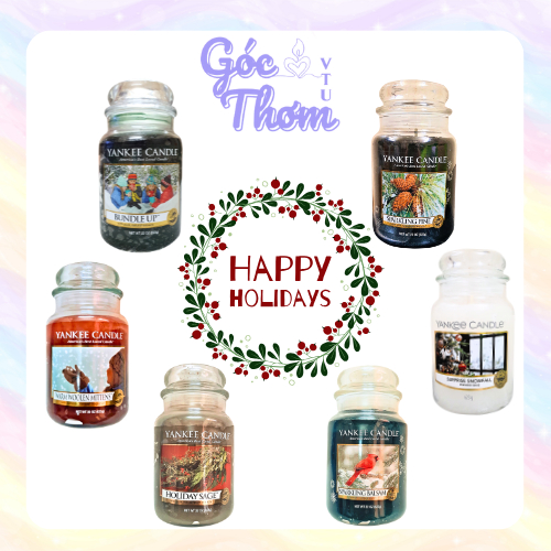 Nến Thơm Yankee Candle Cao Cấp | Nhiều Mùi Hiếm - Autumn glow, Gardenia,Pine, Balsam, Angel - Decor Phòng & Quà Tặng