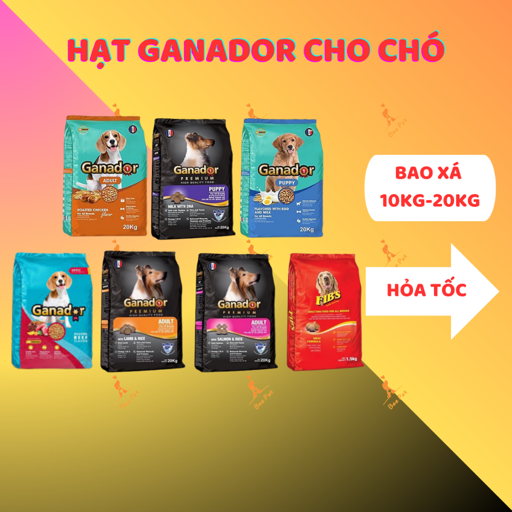 [Bao 10kg] Thức ăn cho chó Ganador bao xá 10kg - Hạt cho chó con và chó trưởng thành