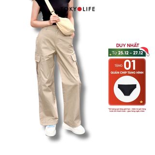  Quần dài cargo bo gấu Nữ TOKYOLIFE vải kaki C9JOG001N  40000570 