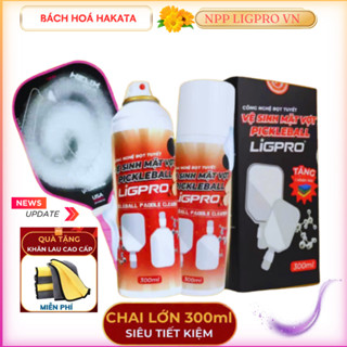   Chai 300ml  Bình vệ sinh vợt Pickleball Bọt Tuyết NANO BẠC LIGPRO TẶNG KHĂN chăm sóc vệ sinh các loại vợt 
