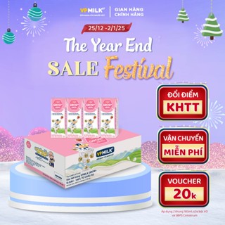 Sữa tiệt trùng VPMilk Grow+ vị dâu 180ml (thùng 48 hộp)