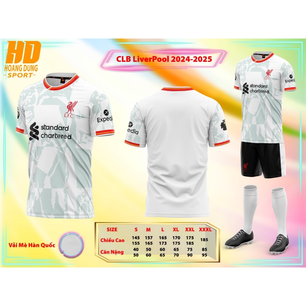 Quần Áo Đá Đóng HD Liverpool 2025 - Chất Vải Mè thoáng khí