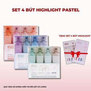  Set 4  6 Bút Highlight Pastel Đa Sắc Bút Nhớ Dạ Quang Màu Sắc Tươi Sáng Dùng Đánh Dấu Trang Trí Sổ Vở 