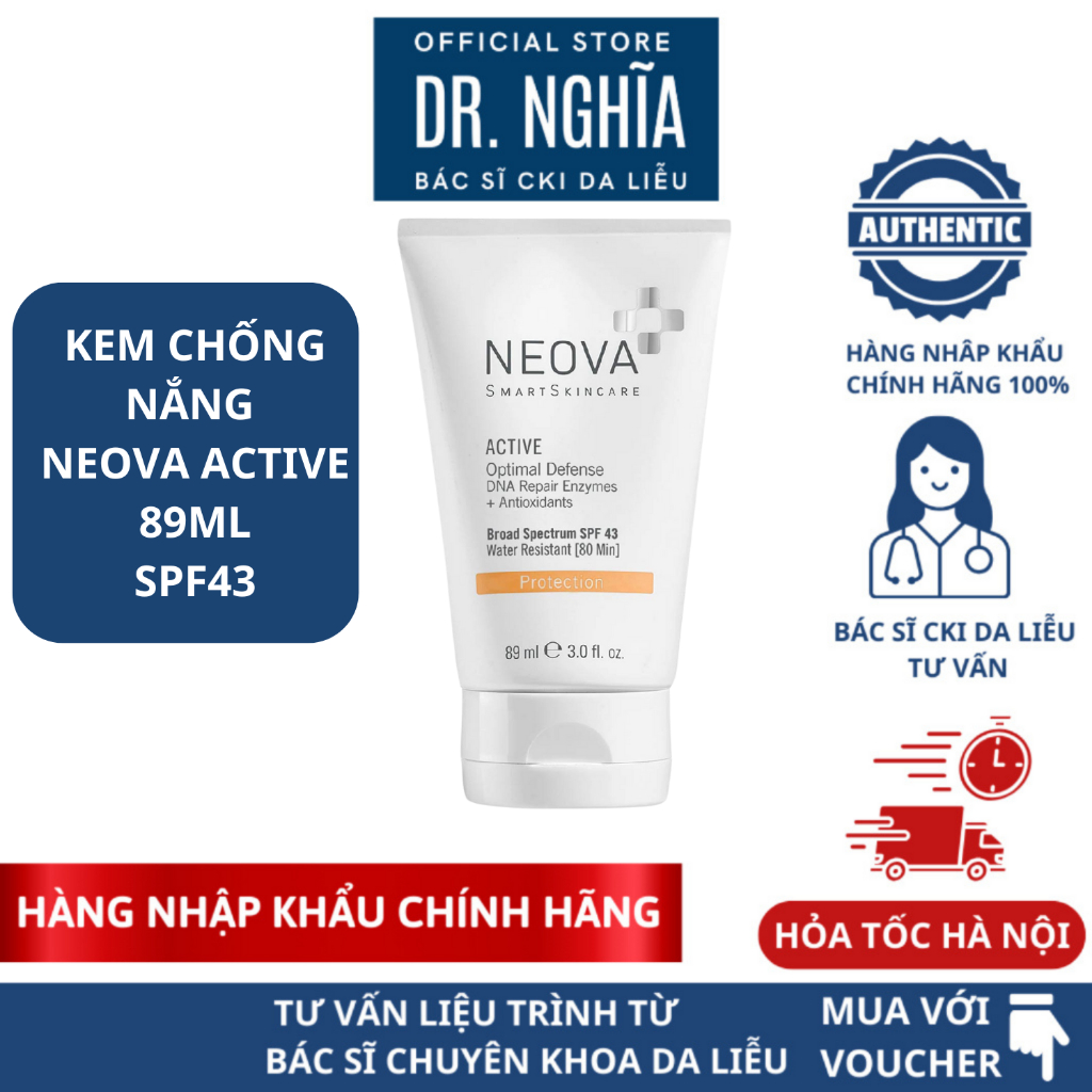 [HÀNG CHÍNH HÃNG] Kem chống nắng Neova Active SPF43 89ml BS NGHĨA