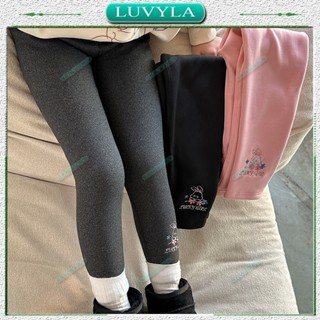 Quần legging lót lông bé gái giữ  nhiệt, giữ ấm mùa đông họa tiết thỏ 3-8 tuổi LUVYLA QLG0