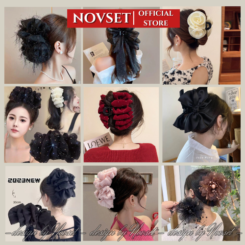 Kẹp tóc nơ tiểu thư NOVSET cặp tóc nơ tiểu thư to phong cách hàn quốc [KHO 1 -2 - 3]