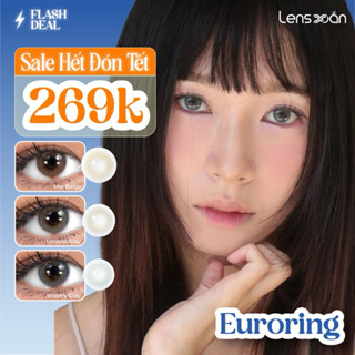 Kính áp tròng 1 năm cận LENS XOẮN lens tây xám nâu có viền thu hút IDOL LENS EURORING