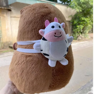 Gấu bông Capybara đeo balo bò sữa siêu dễ thương Gấu bông Capybara siêu mềm set 5 vỏ bọc thẻ căn cước công dân
